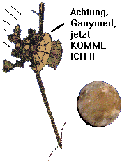 Galileo rast Richtung Ganymed mit voller Geschwindigkeit