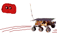 Der kleine Stein ruft den Rover